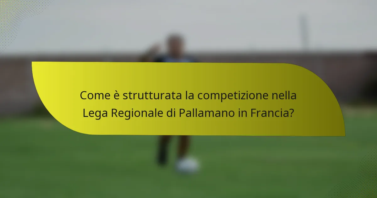 Come è strutturata la competizione nella Lega Regionale di Pallamano in Francia?