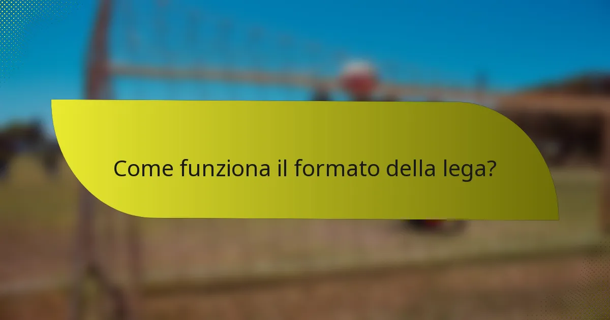 Come funziona il formato della lega?