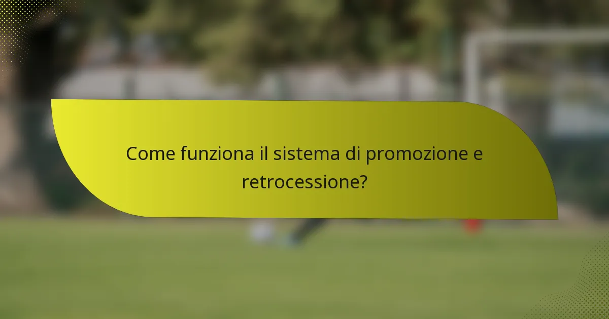 Come funziona il sistema di promozione e retrocessione?