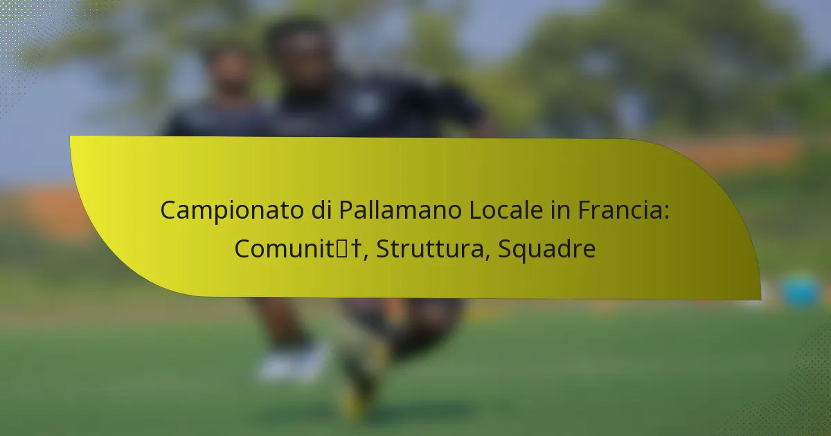 Campionato di Pallamano Locale in Francia: Comunità, Struttura, Squadre