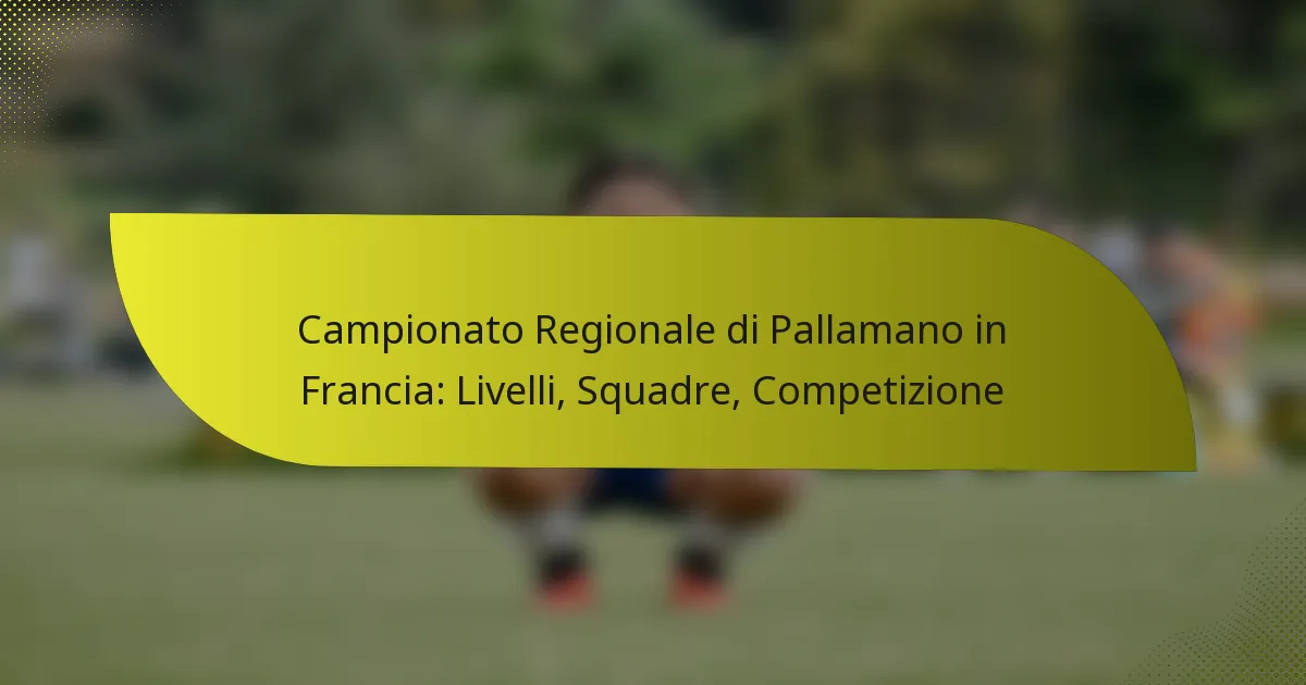 Campionato Regionale di Pallamano in Francia: Livelli, Squadre, Competizione