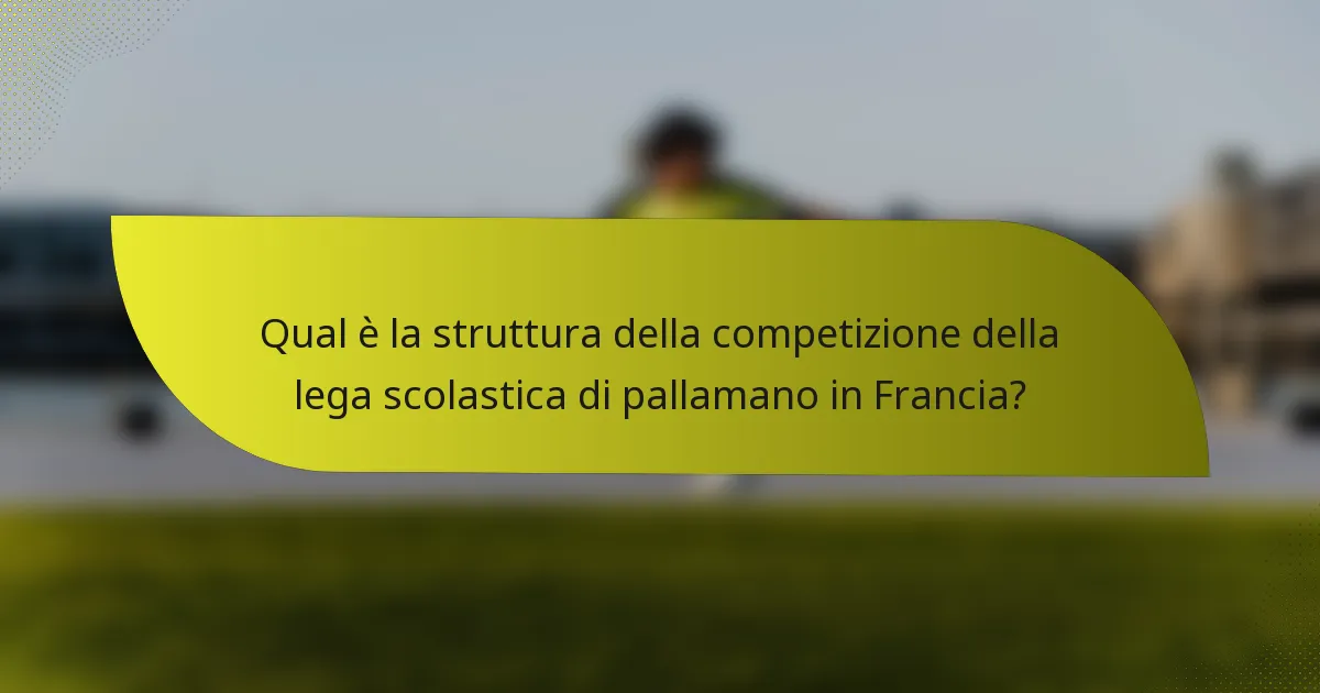 Qual è la struttura della competizione della lega scolastica di pallamano in Francia?