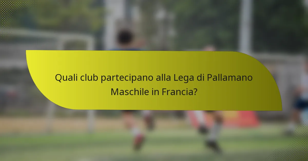 Quali club partecipano alla Lega di Pallamano Maschile in Francia?