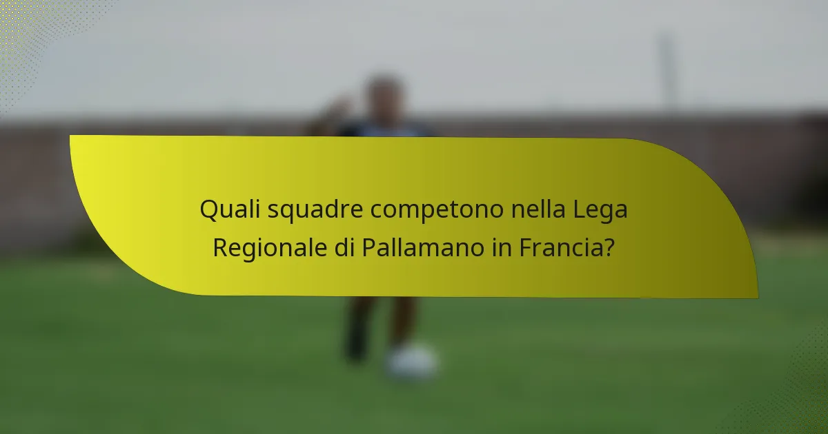 Quali squadre competono nella Lega Regionale di Pallamano in Francia?