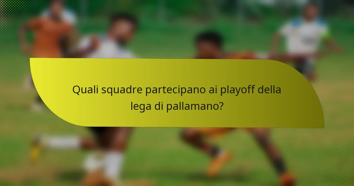 Quali squadre partecipano ai playoff della lega di pallamano?