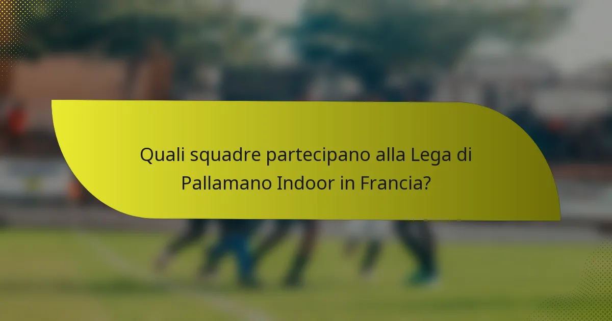 Quali squadre partecipano alla Lega di Pallamano Indoor in Francia?