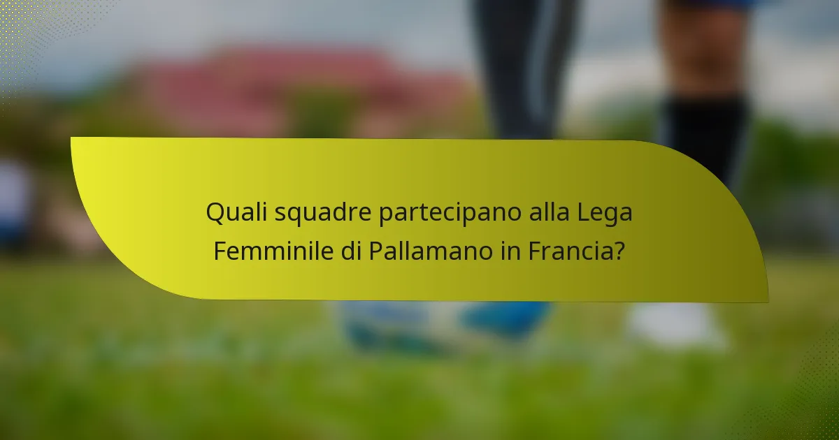 Quali squadre partecipano alla Lega Femminile di Pallamano in Francia?